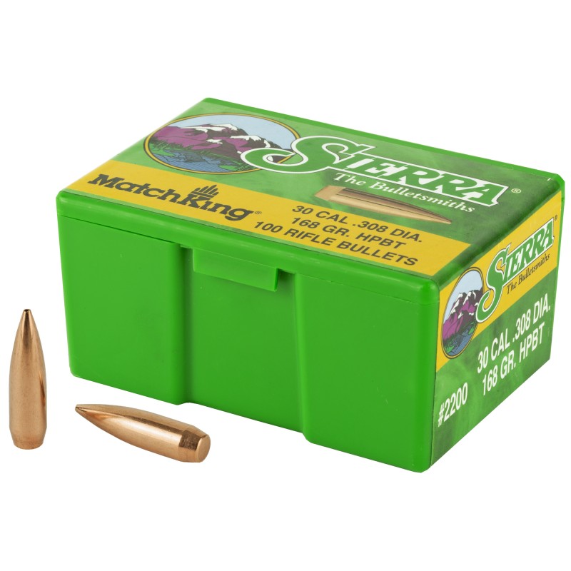 Sierra Bullets, MatchKing, 30 Cal, 168 Grain, HPBT, 100 Count
